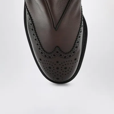 Church's Leather Ankle Boots Brogue Detailing In Brown