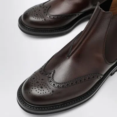Church's Leather Ankle Boots Brogue Detailing In Brown