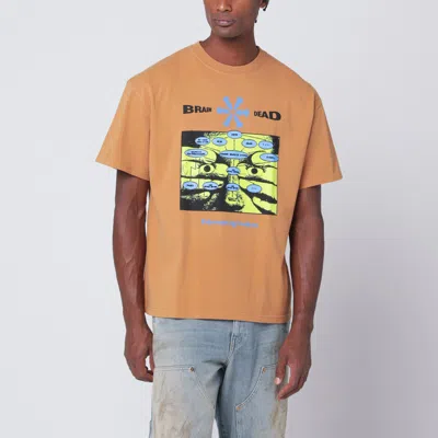 Brain Dead Cumin-coloured Information Age Occultism T-shirt In Sand