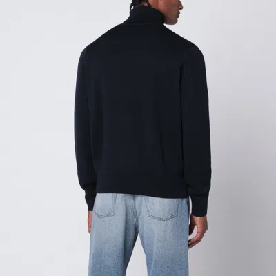 Ami Alexandre Mattiussi Ami Paris Ami De Coeur Midnight Blue Turtleneck In Black