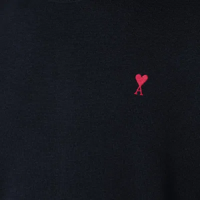 Ami Alexandre Mattiussi Ami Paris Ami De Coeur Midnight Blue Turtleneck In Black