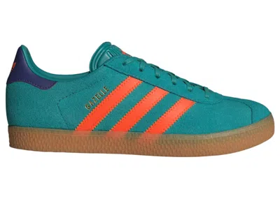 Pre-owned Adidas Originals Gazelle Sneakers In Pure Teal/impact Orange/collegiate Purple