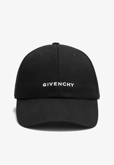 Givenchy Round Visor Cap With Embroidered Logo In Black