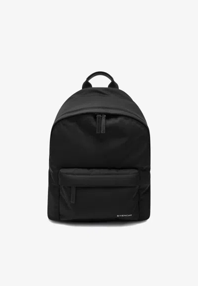 Givenchy Black Backpack With Adjustable Shoulder Straps And Logo On Front In Tech Fabric Man