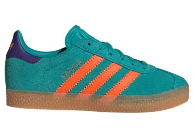 Pre-owned Adidas Originals Gazelle Sneakers In Pure Teal/impact Orange/collegiate Purple