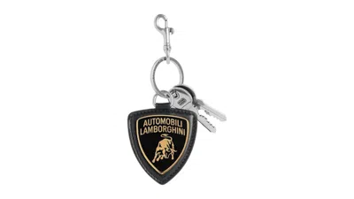 Pre-owned Balenciaga Automobil Lamborghini Shield Charm In Keychain In Black