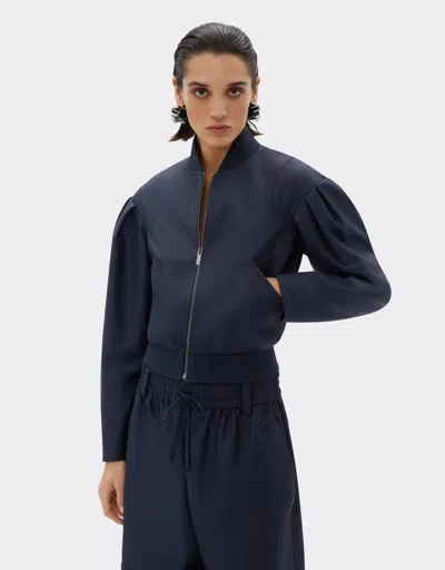 Ferrari Bomber Jacket In Q-cycle® Twill In Navy