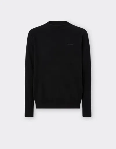 Ferrari Crew-neck Sweater In Wool And Cashmere In Black
