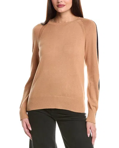 Wispr Stripe Up Silk-blend Sweater In Brown