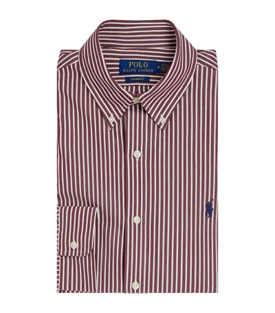 Polo Ralph Lauren Cotton Polo Pony Stripe Shirt In Red