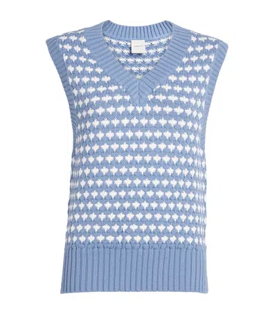 Varley Antonella Patterned Knit Vest In Blue