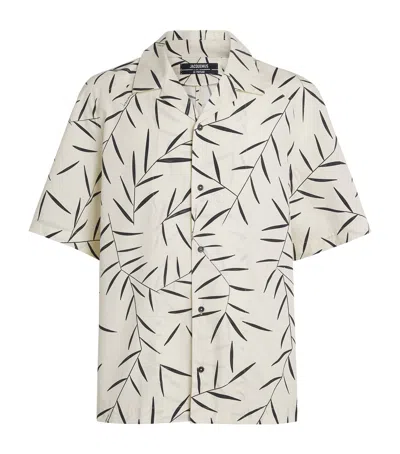 Jacquemus Leaf-print Short-sleeved Shirt In White