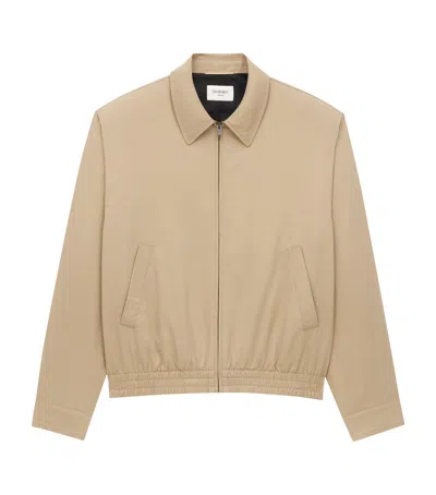 Saint Laurent Short Cotton Serge Jacket Pockets In Neutral