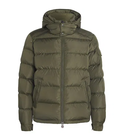Moncler Men Baudinet Down Jacket With Logo Patch In Green