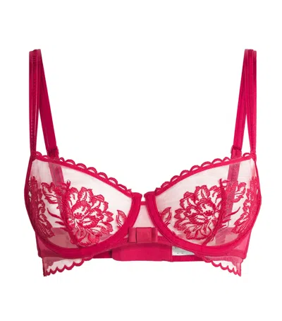 Simone Perele Romance Half-cup Bra In Red