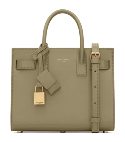 Saint Laurent Sac De Jour Nano Leather Top Handle Bag In Green