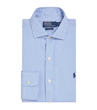 Polo Ralph Lauren Cotton Poplin Custom Fit Stripe Shirt In Blue