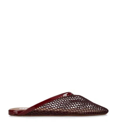 Alaïa Mesh Flat Mule Scarpe Basse Bordeaux In Burgundy
