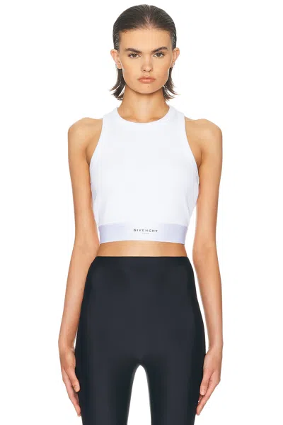Givenchy Ribbed Top With Logo Band In White