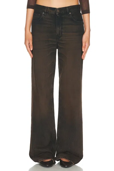 Haikure Brown Vintage Effect Korea Jeans In Multi