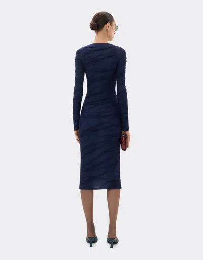 Ferrari Wool And Cotton Knit Dress In Blue