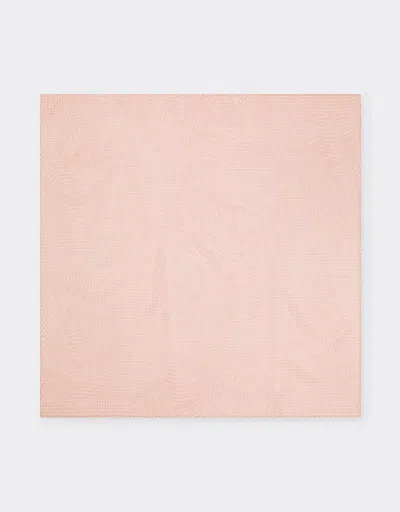 Ferrari Silk Foulard With Cavallino Dots Print In Brown