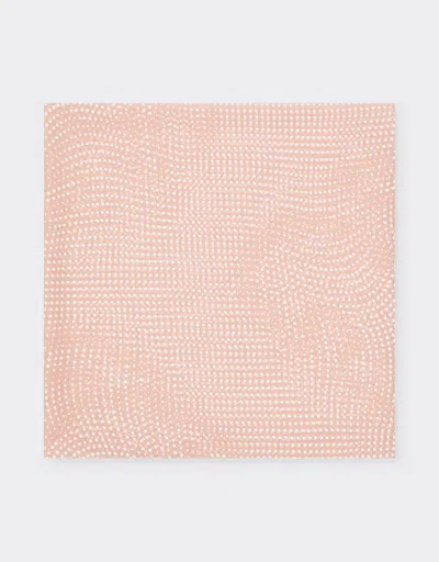 Ferrari Silk Foulard With Cavallino Dots Print In Brown