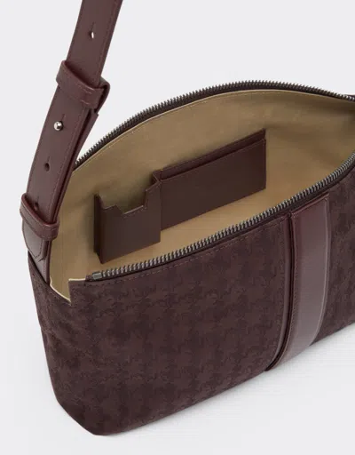 Ferrari Q-cycle® Jacquard Crossbody Bag With Cavallino Pattern In Brown