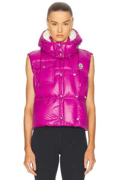 Moncler Tyrian Purple Nylon Pario Sleeveless Down Jacket In Purple