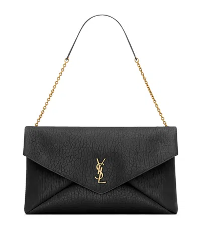 Saint Laurent Extra-large Cassandre Envelope Pouch In Black