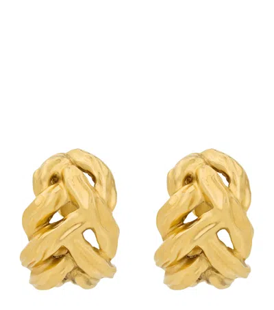 Saint Laurent Chain Clip-on Earrings In Gold