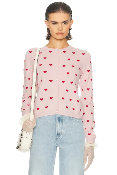 Valentino Garavani Heart Jacquard Cashmere Cardigan In Multi