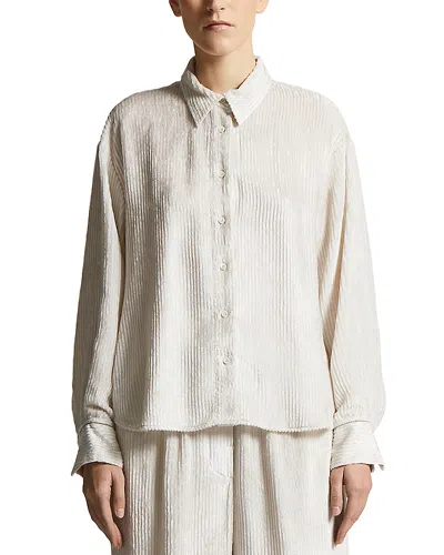 Peserico Ribbed-texture Button-down Shirt In Neutral