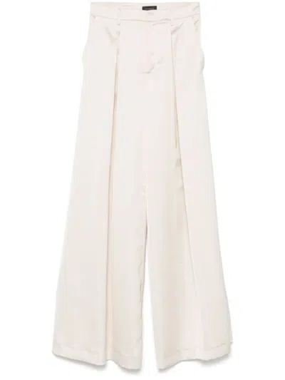 The Andamane Gabardine Trousers With Back Pockets And Pleated Design In Neutral