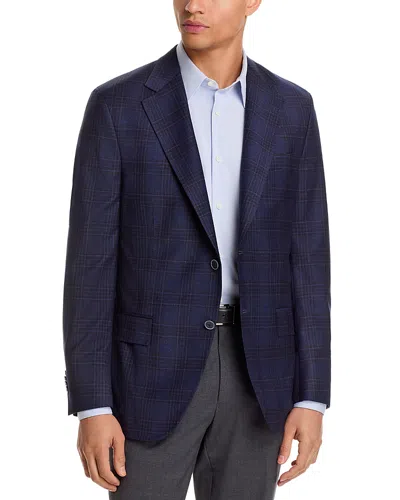 Peter Millar Brushed Plaid Hyperlight Regular Fit Soft Jacket In Blue
