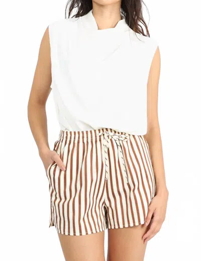 Greylin Bayview Stripe Shorts In Ivory/cinnamon In Neutral