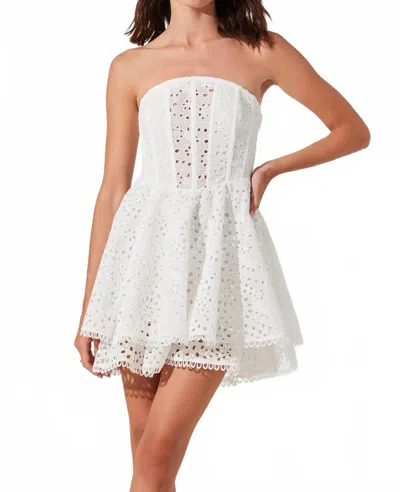 Astr The Label Deasia Eyelet Embroidery Strapless Minidress In White