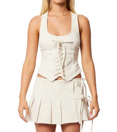 Abrand Jeans Pleated Wrap Skirt In Bone In Sand