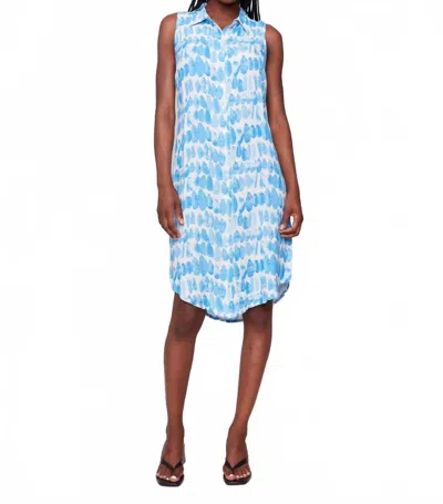 Charlie B Sleeveless Button Down Dress In Lagoon In Blue