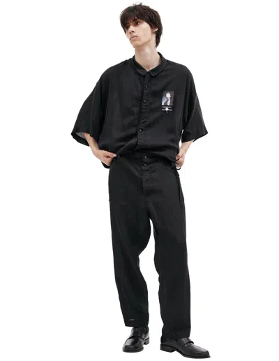 Undercover Black Linen Trousers In Black