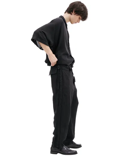 Undercover Black Linen Trousers In Black