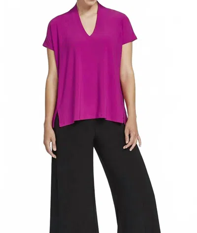 Sympli Deep V Top In Flamingo In Pink