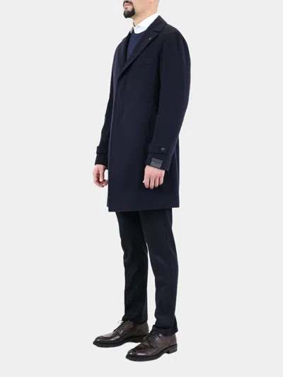 Tagliatore Single-breasted Tailored Coat In Blue