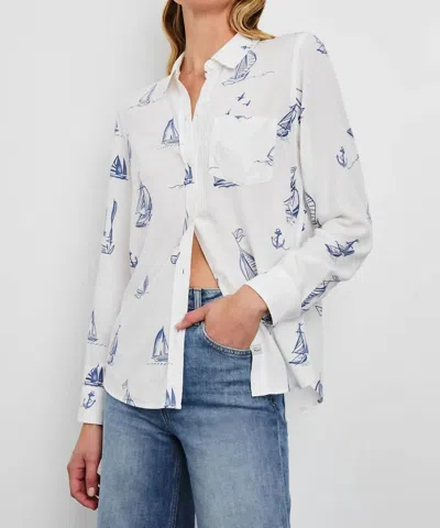 Rails Kathryn Sailboat Print Button-up Shirt In White