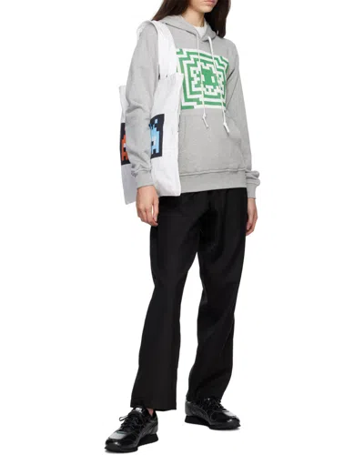 Comme Des Garçons Logo Hooded Sweater In Gray