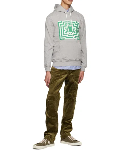 Comme Des Garçons Logo Hooded Sweater In Gray