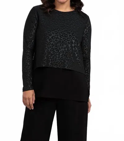 Sympli Go To Crop Top In Black Animal In Black