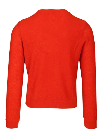Celine Men Wool Sweater With Triomphe Detail In Red
