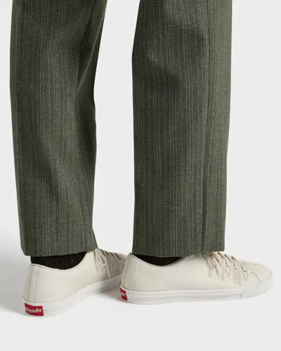 Prada Low Profile Round Toe Rubber Sole Sneakers In White