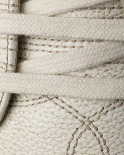 Prada Low Profile Round Toe Rubber Sole Sneakers In White